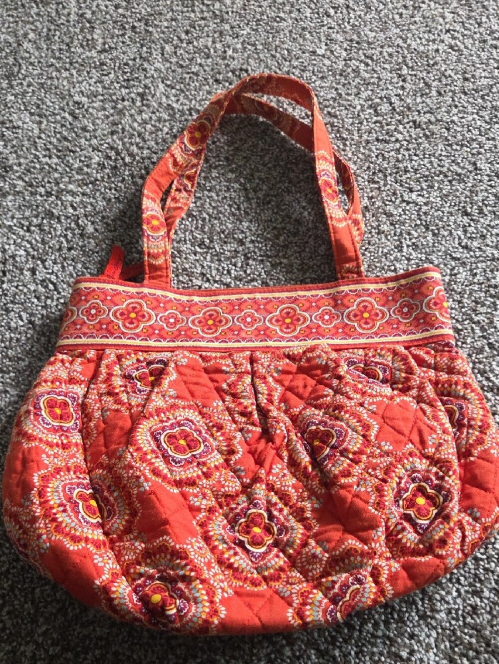 Vera Bradley Quilted Floral Tote Bag in Coral Red